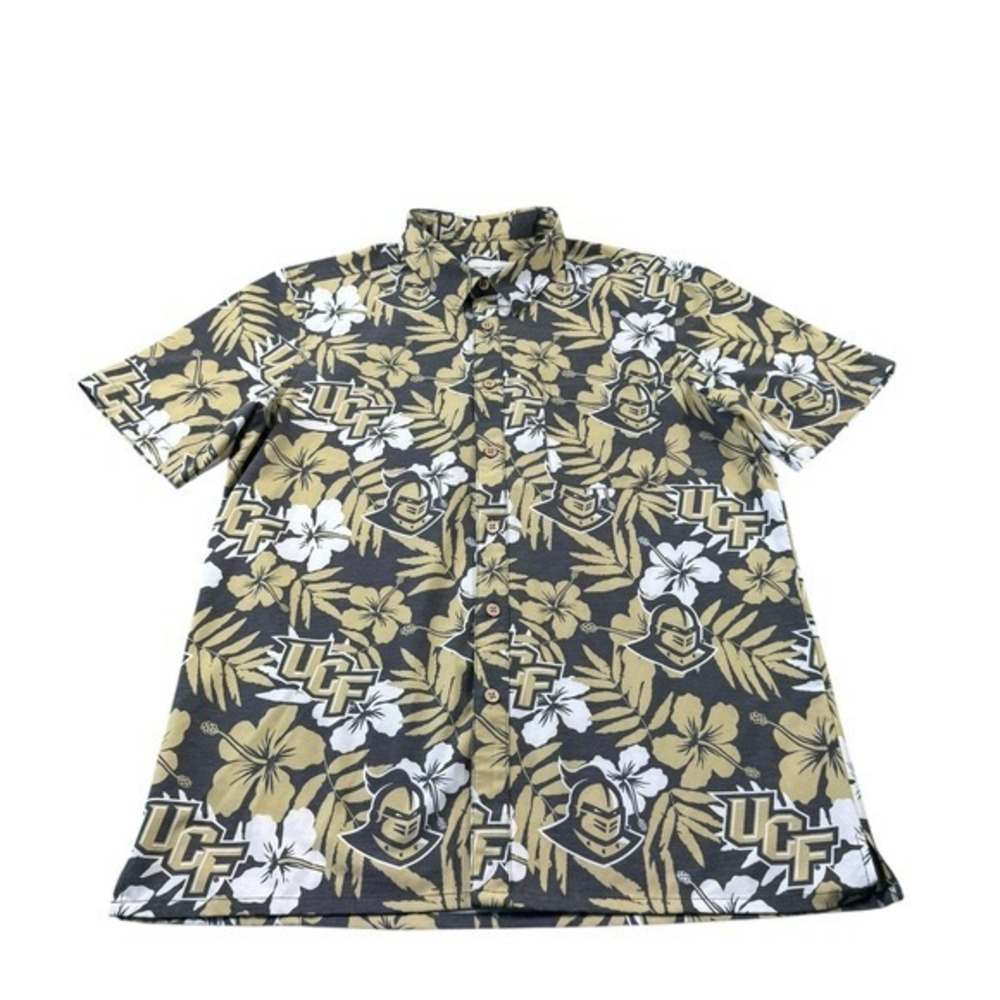 Tellum + Chop Performance UCF S/S AOP Men's Button Front Size Large